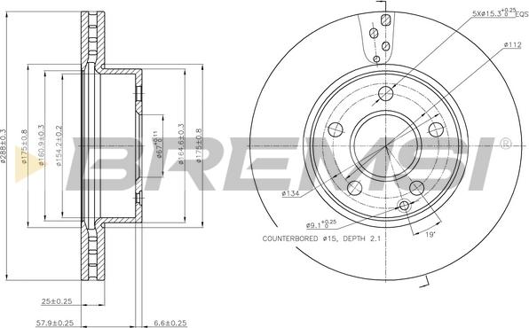 Bremsi CD7688V - Гальмівний диск avtolavka.club