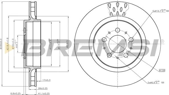 Bremsi CD7683V - Гальмівний диск avtolavka.club