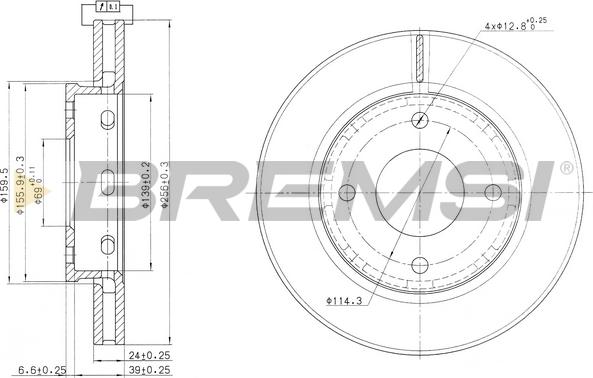 Bremsi CD7621V - Гальмівний диск avtolavka.club