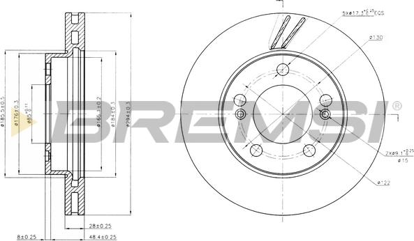 Bremsi CD7627V - Гальмівний диск avtolavka.club