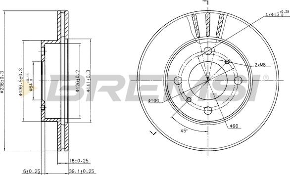 Bremsi CD7005V - Гальмівний диск avtolavka.club