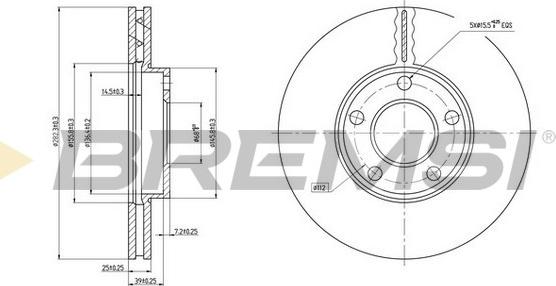 Bremsi CD7014V - Гальмівний диск avtolavka.club