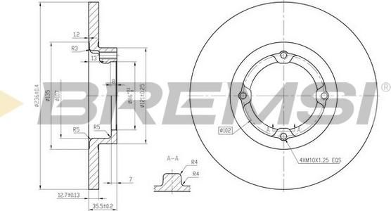 Bremsi CD7076S - Гальмівний диск avtolavka.club