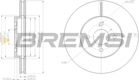 Bremsi CD7195V - Гальмівний диск avtolavka.club