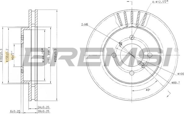 Bremsi CD7193V - Гальмівний диск avtolavka.club