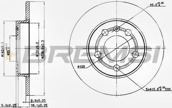 Bremsi CD7155S - Гальмівний диск avtolavka.club