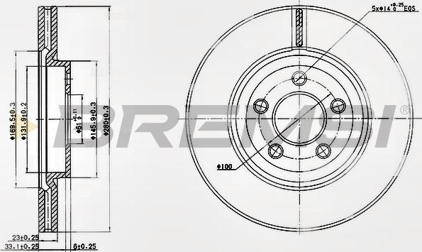 Bremsi CD7153V - Гальмівний диск avtolavka.club