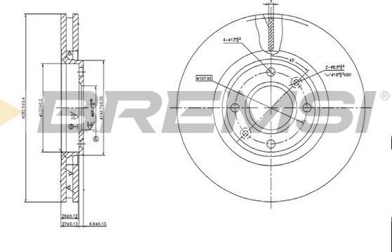 Bremsi CD7152V - Гальмівний диск avtolavka.club