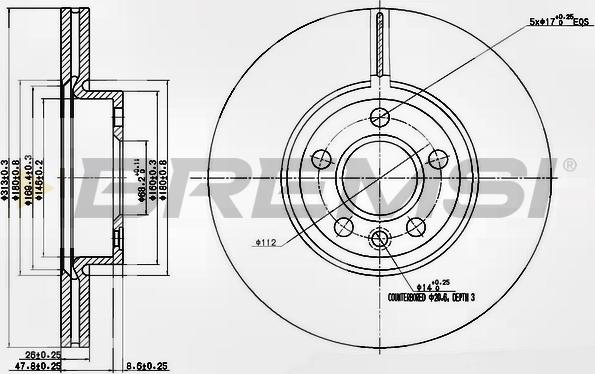 Bremsi CD7160V - Гальмівний диск avtolavka.club