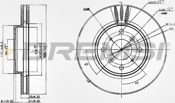 Bremsi CD7119V - Гальмівний диск avtolavka.club