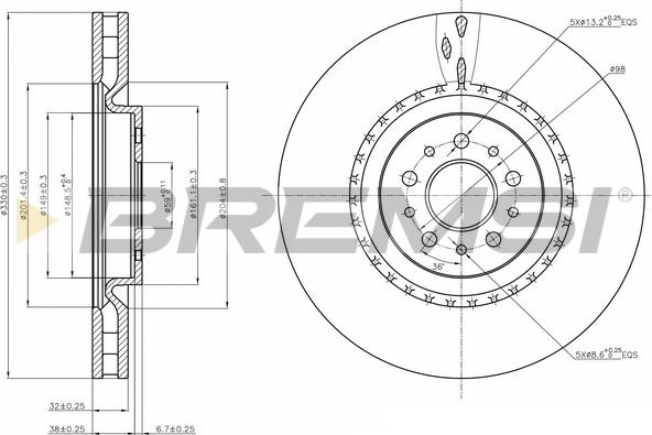 Bremsi CD7183V - Гальмівний диск avtolavka.club