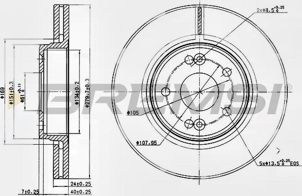 Bremsi CD7182V - Гальмівний диск avtolavka.club