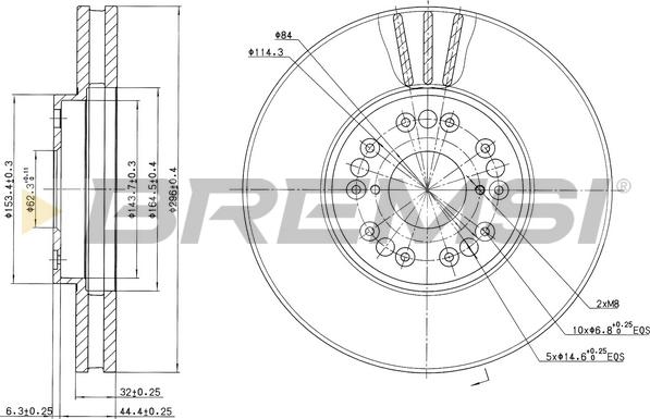 Bremsi CD7134V - Гальмівний диск avtolavka.club