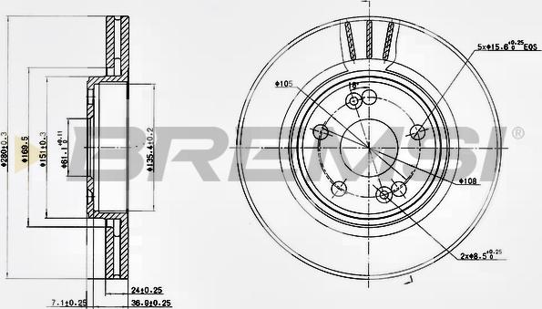 Bremsi CD7123V - Гальмівний диск avtolavka.club