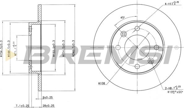 Bremsi CD7178S - Гальмівний диск avtolavka.club