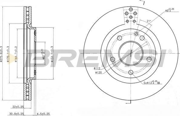 Bremsi CD7173V - Гальмівний диск avtolavka.club