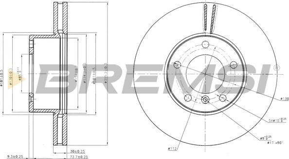 Bremsi CD7891V - Гальмівний диск avtolavka.club