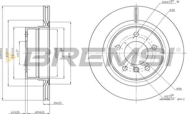 Bremsi CD7851V - Гальмівний диск avtolavka.club