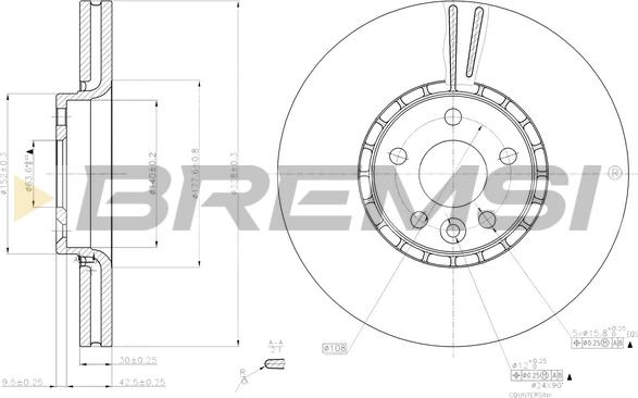 Bremsi CD7801V - Гальмівний диск avtolavka.club