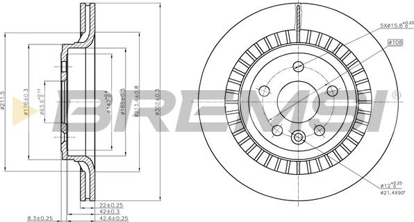 Bremsi CD7802V - Гальмівний диск avtolavka.club