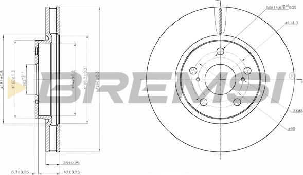 Bremsi CD7814V - Гальмівний диск avtolavka.club