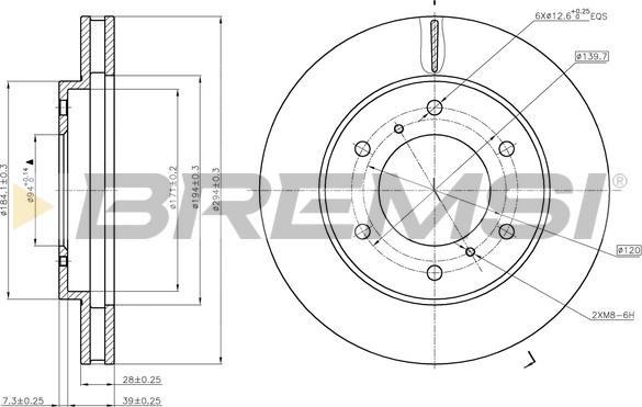 Bremsi CD7818V - Гальмівний диск avtolavka.club