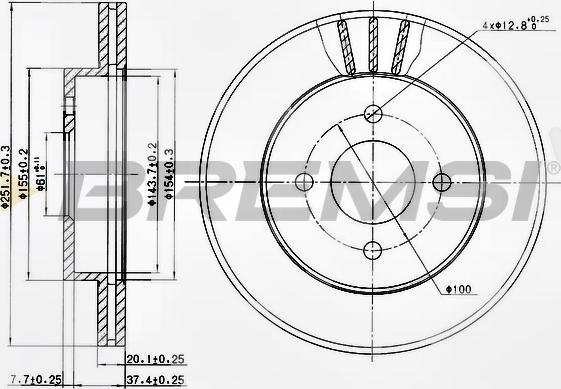 Bremsi CD7885V - Гальмівний диск avtolavka.club