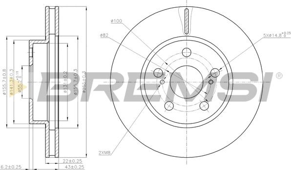 Bremsi CD7886V - Гальмівний диск avtolavka.club