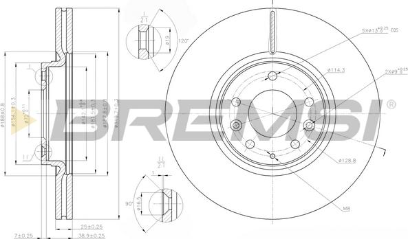 Bremsi CD7880V - Гальмівний диск avtolavka.club