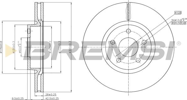 Bremsi CD7835V - Гальмівний диск avtolavka.club