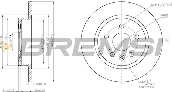 Bremsi CD7872S - Гальмівний диск avtolavka.club