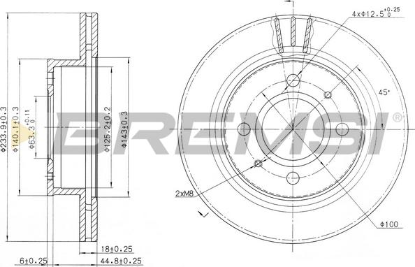 Bremsi CD7301V - Гальмівний диск avtolavka.club