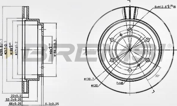 Bremsi CD7385V - Гальмівний диск avtolavka.club