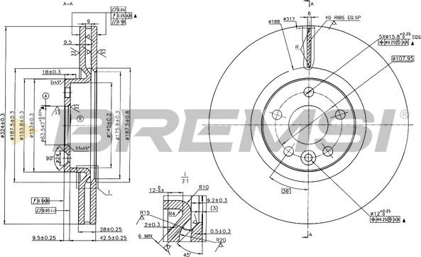 Bremsi CD7320V - Гальмівний диск avtolavka.club