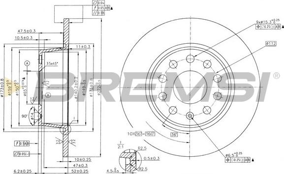 Bremsi CD7328S - Гальмівний диск avtolavka.club