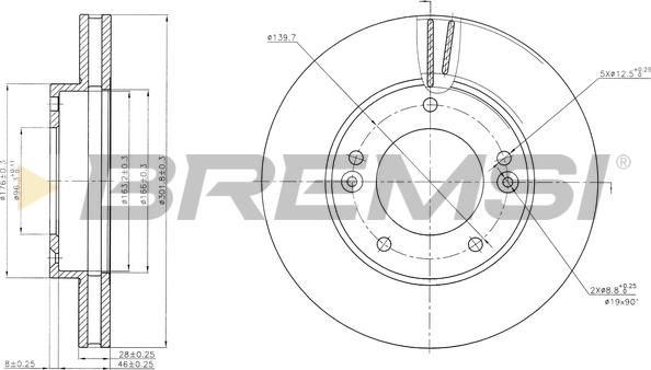 Bremsi CD7290V - Гальмівний диск avtolavka.club