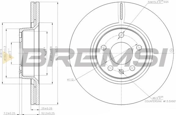 Bremsi CD7291V - Гальмівний диск avtolavka.club