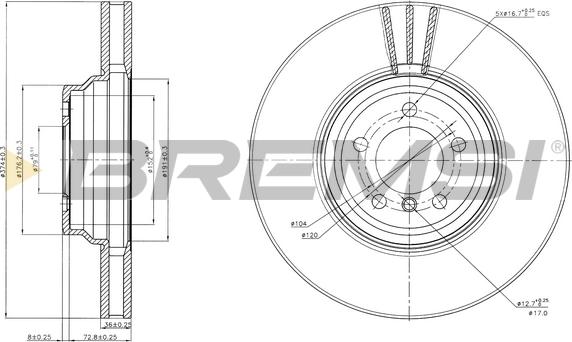 Bremsi CD7246V - Гальмівний диск avtolavka.club