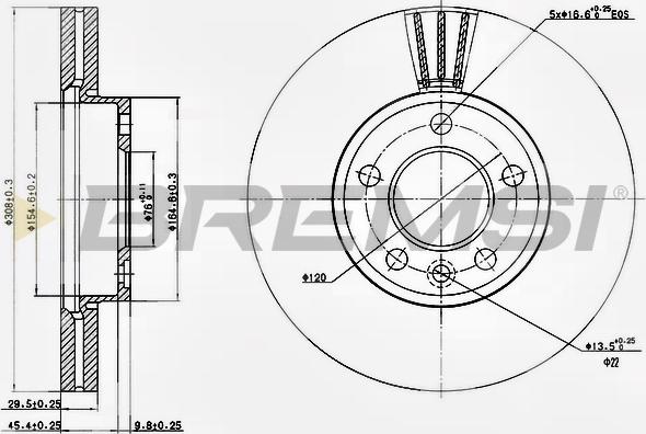 Bremsi CD7253V - Гальмівний диск avtolavka.club