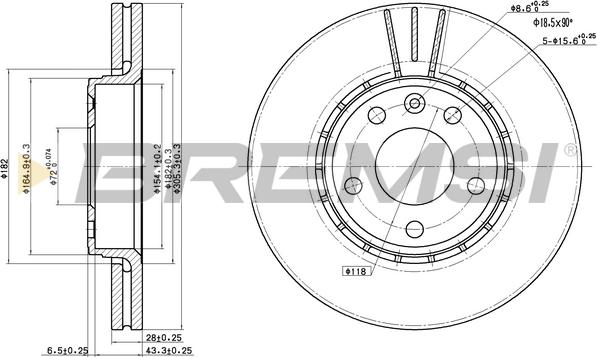 Bremsi CD7204V - Гальмівний диск avtolavka.club