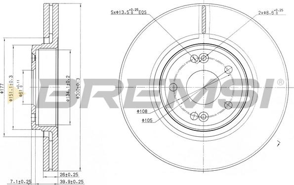 Bremsi CD7205V - Гальмівний диск avtolavka.club