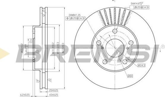 Bremsi CD7216V - Гальмівний диск avtolavka.club