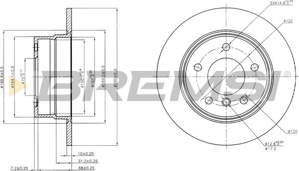 Bremsi CD7284S - Гальмівний диск avtolavka.club