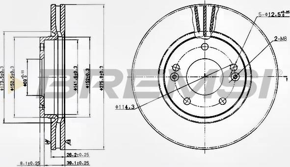 Bremsi CD7239V - Гальмівний диск avtolavka.club