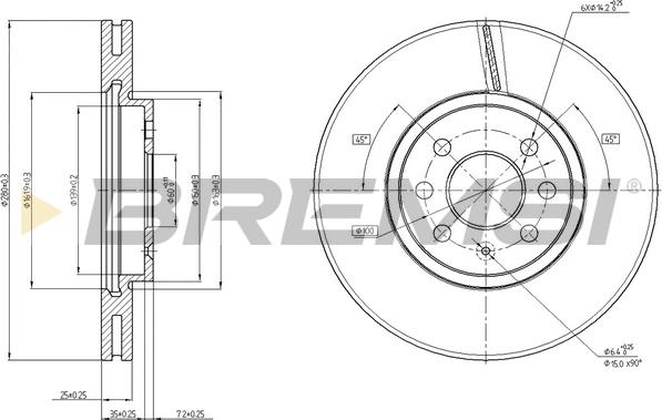 Bremsi CD7236V - Гальмівний диск avtolavka.club