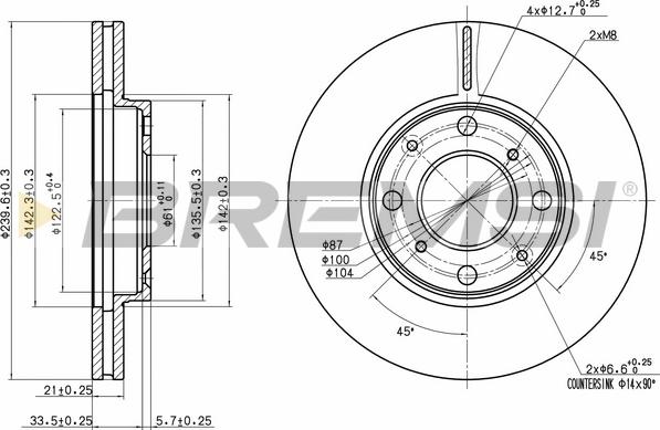 Bremsi CD7231V - Гальмівний диск avtolavka.club