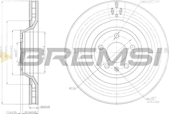 Bremsi CD7238V - Гальмівний диск avtolavka.club