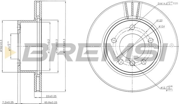 Bremsi CD7228V - Гальмівний диск avtolavka.club