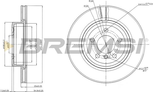 Bremsi CD7271V - Гальмівний диск avtolavka.club