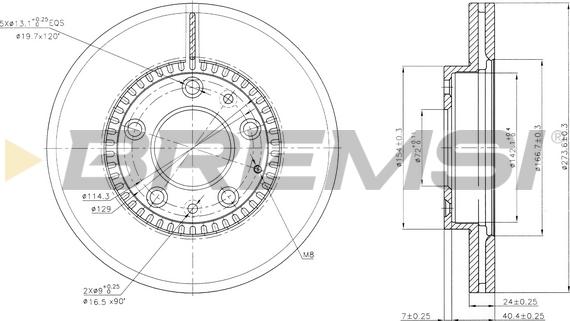 Bremsi CD7278V - Гальмівний диск avtolavka.club